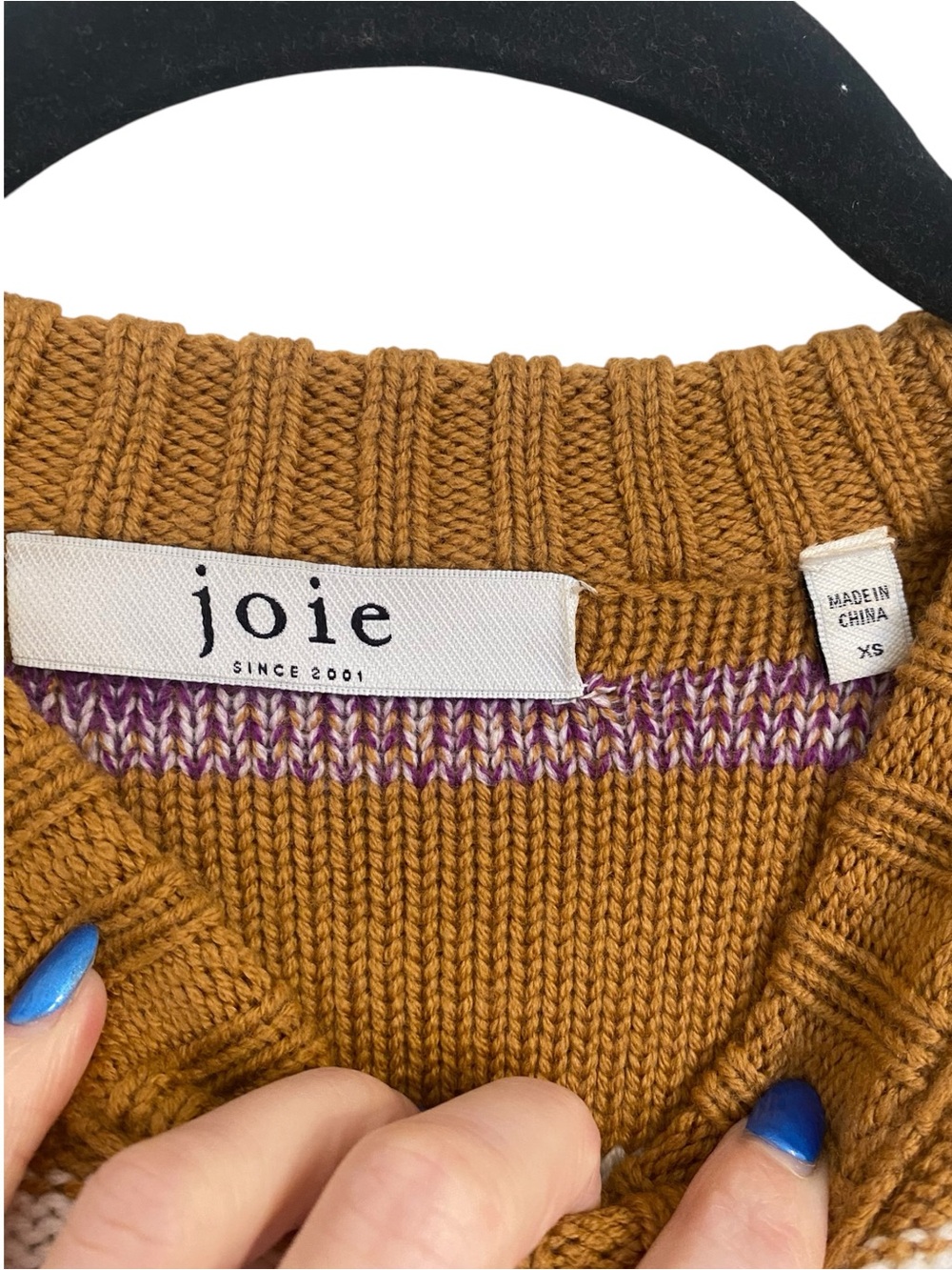 Joie Ronsard Striped 100% Wool Cropped Puff Sleeve Sweater XS - Picture 5 of 6